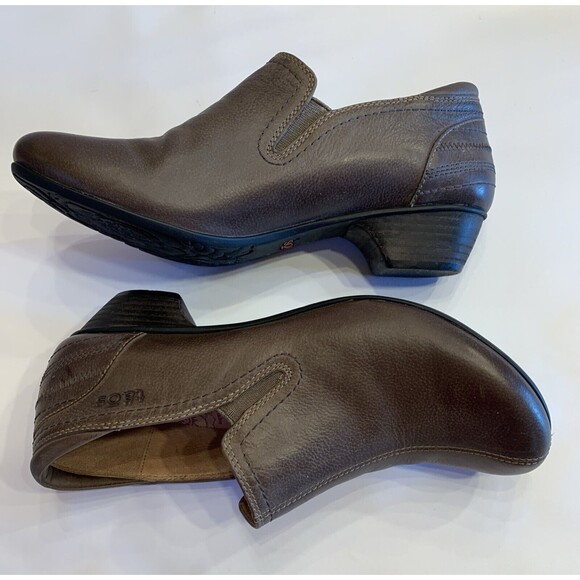 TAOS Leather Shuffle Clogs Mules Shoes Lt Brown Low Heel Women's 8.5 EUR 39 Boho - Picture 3 of 9